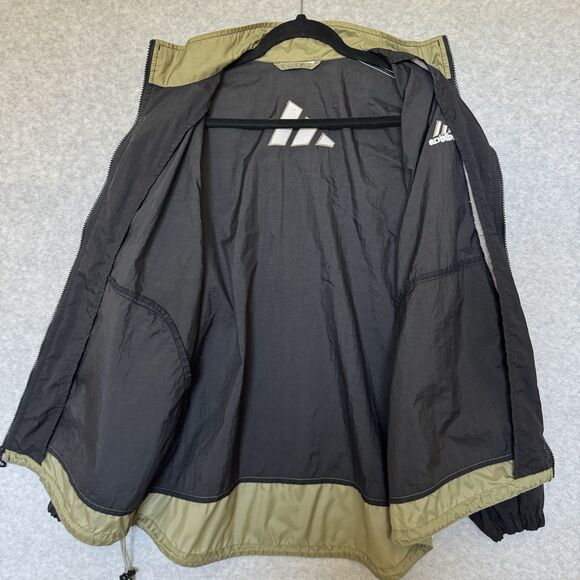 Cool Vintage Adidas 90s Vibes Full Zip Windbreaker Large Black Track Jacket Y2K - Picture 4 of 9